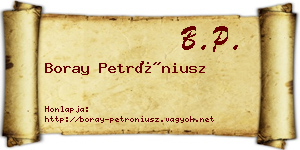 Boray Petróniusz névjegykártya